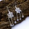 925 Sterling Silver Earring, Moonstone Gemstone Earring, Dangle Earring, Designer Earring, Floral Earring, Women Earring