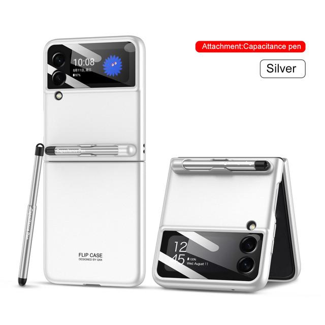 With Pen Slim Fashion Phone Case For Samsung Galaxy Z Flip3 5g Flip 3 Lens Glass Protector Cover For Samsung Z Flip 3 Cases