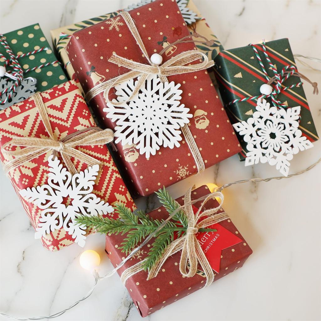 Рождественская снежинка деревянное украшение подвеска рождественские украшения снежинки зимний дом украшения для рождественской елки