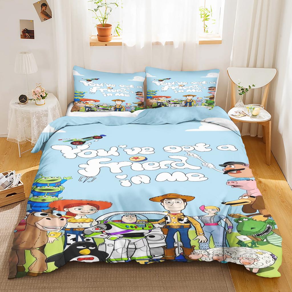 Toy Story Anime Home Bedroom Comforte Nordic polyester material suitable for children and adults 3-piece set