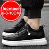 Плюс Размер 37-46 Кроссовки для мужчин, увеличивающие рост, стелька 8 см, белые, черные, более высокие, мужские, модные кроссовки для отдыха