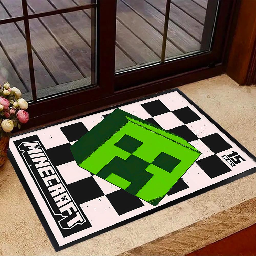 Minecraft: A Magical Journey Themed Anti-Slip Rugs - Polyester Home Decor, Suitable for Bedrooms, Living Rooms, Doorways, Studios, and Decorations