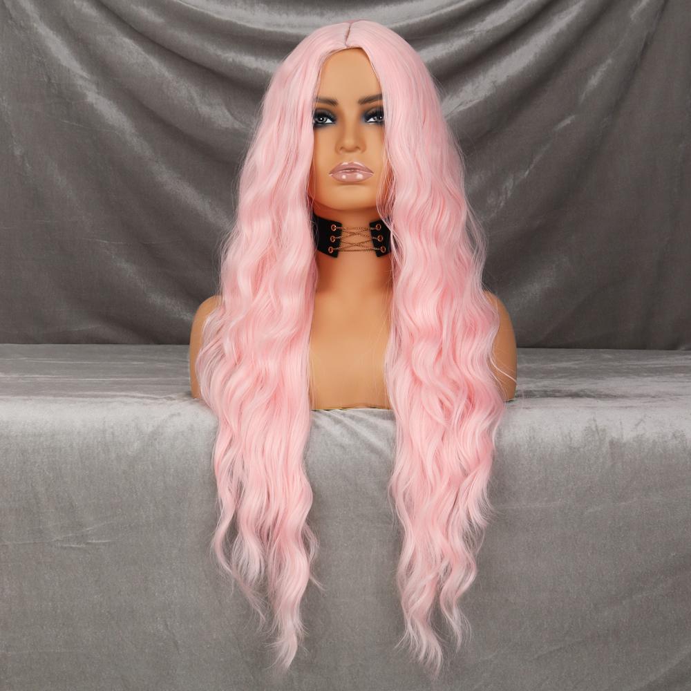 MERISIHAIR Long Wavy Black Wig Women Synthetic Heat-Resistant Fiber Natural Cosplay Party Lolita Long Wavy Wig