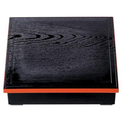 Чёрный лакированный шокадо-бенто с текстурой дерева x 26 x 6 [A] 8,5-дюймовый шокадо, ободок, [26 см]