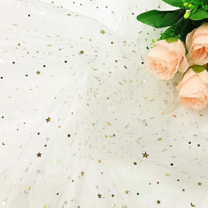 Предварительно нарезанная сетчатая ткань из тюля «Звездная луна» для букетов, юбок для стола и платьев для кукол