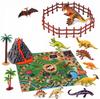 Mega set of dinosaurs + board mat XXL volcano figures set of 31 pieces.
