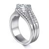 Lindon Classic 925 Sterling Silver  Zircon Ring Ladies Jewelry Wedding Promise Party Gift