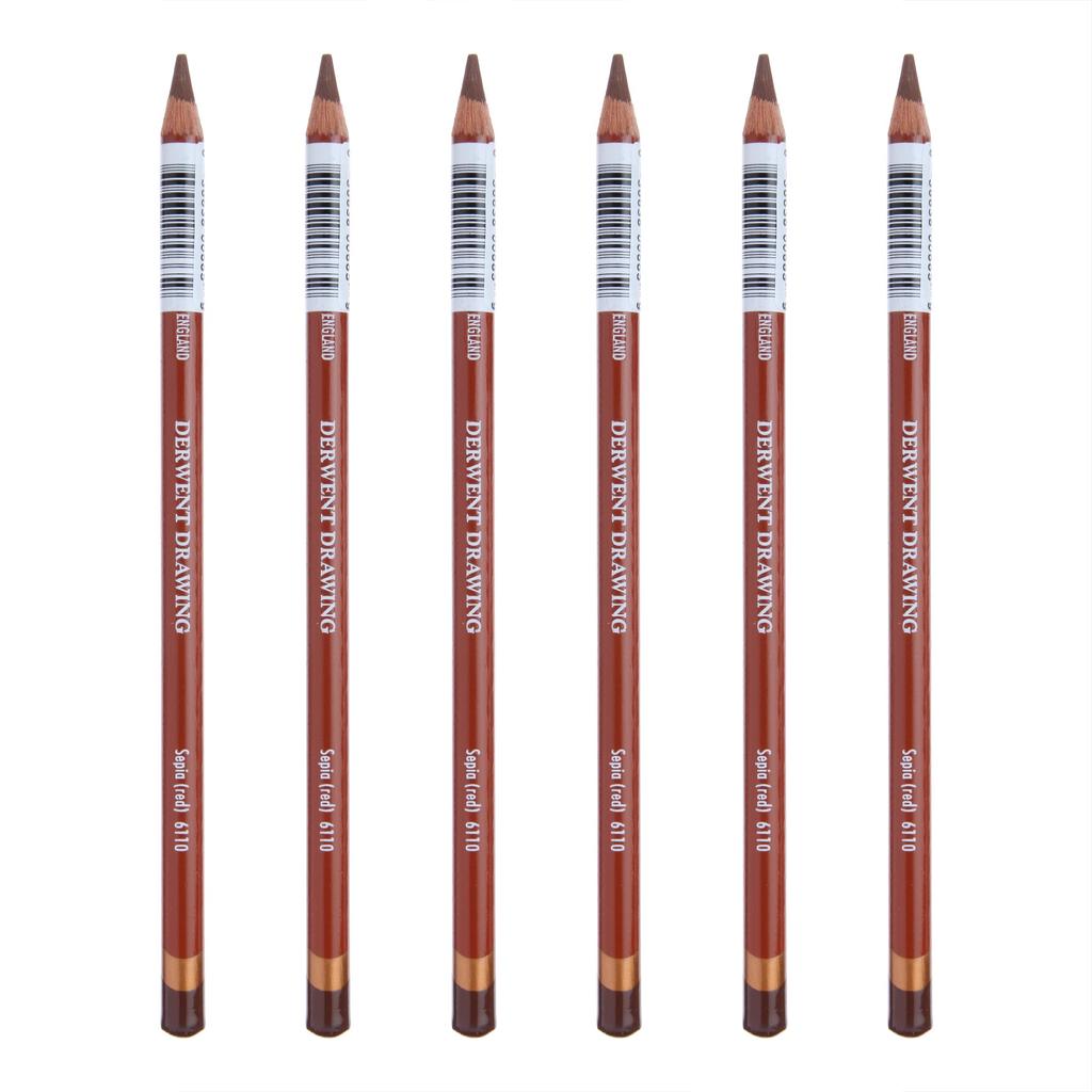 Derwent Sepia Red Drawing Pencils Case of 0700685 6110, 6,