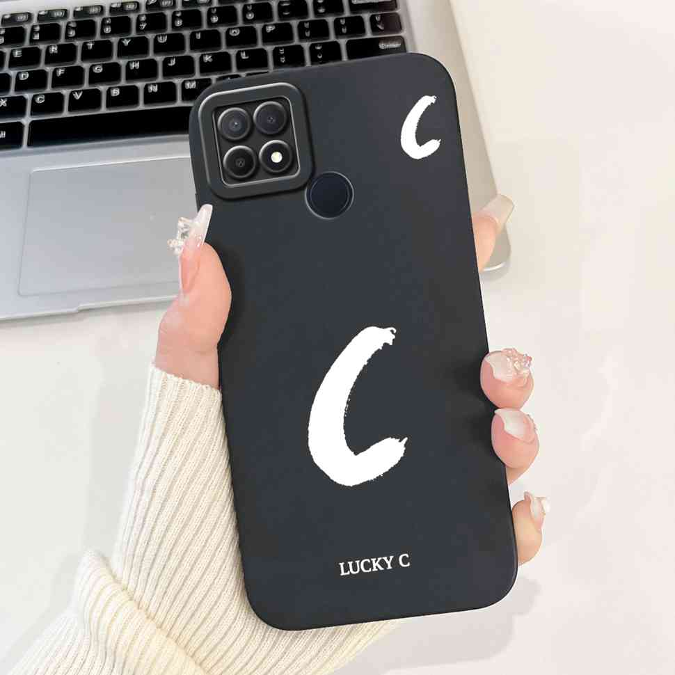 Чехол для Oppo A15 CPH2185 Новый Черный Буквы A-Z Мягкий Силиконовый Ударопрочный Чехол для Oppo A 15S A15s 6.52" CPH2179 Корпус Телефона