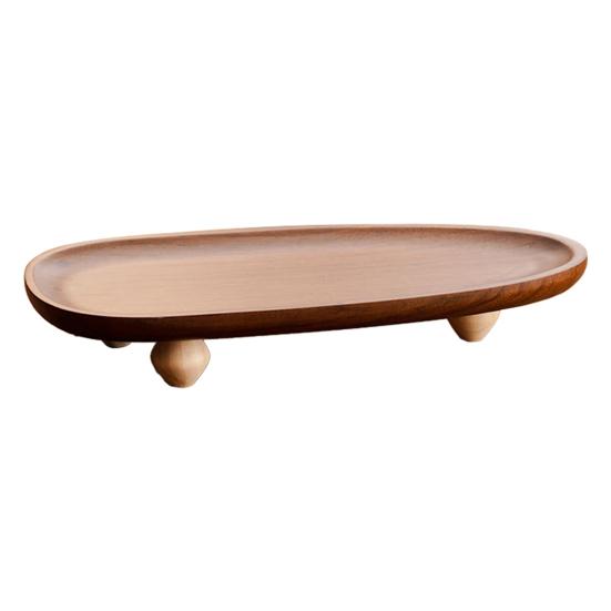 Деревянный поднос для демонстрации Маленький круглый деревенский поднос для подачи Подсвечник Поднос для украшений Фермерский Современный домашний декор