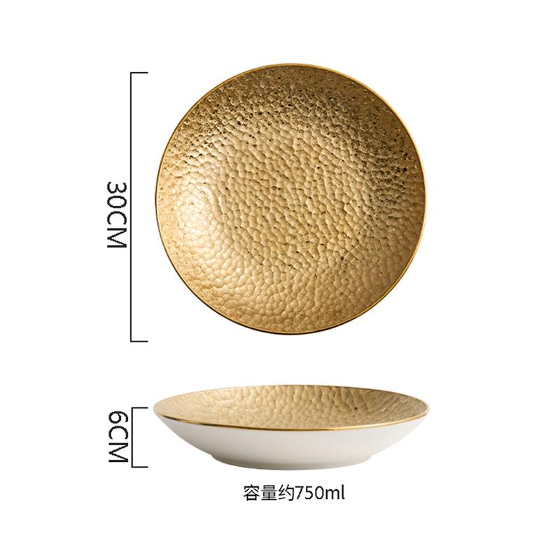 Creative Hammer Texture Ceramic Plate Salad Plate Pasta Plate Sashime Dish Deep Plates Hotel Molecular Cuisine Display Tableware