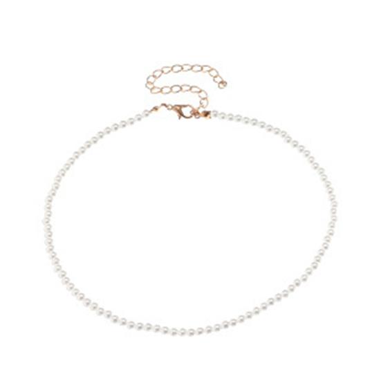 1/5 шт. Ожерелье Элегантная Тонкая Работа Ювелирные Изделия Искусственный Круглый Жемчуг Чокер для Повседневной Носки