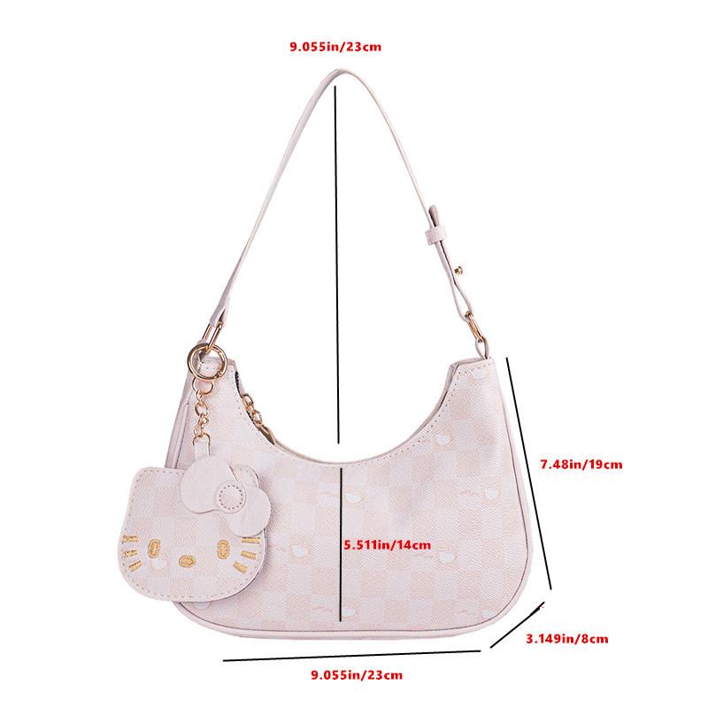 Cute KT Cat Crescent Armpit Bag Korean Chic Single Shoulder Crossbody Bag for Women KTB