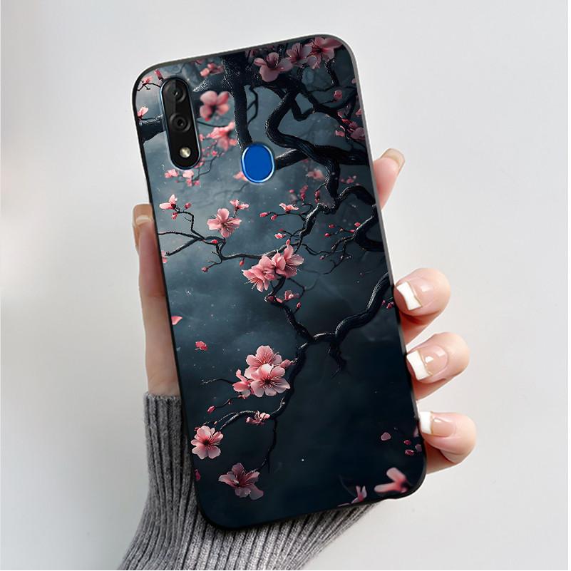 Чехол с рисунком для ZTE Blade V10 Fundas Ударопрочный Coque Capa Мягкий силиконовый Черный корпус Милый цветочный мультяшный чехол
