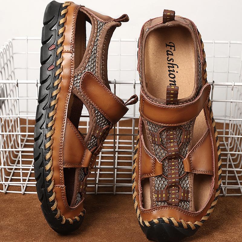 Men's Handmade Sandals Outdoor Sandals Leather Sandals Beach Shoes Hiking Outdoor Leather Sandals