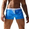 Men's Solid-Color Swimming Trunks With Drawstring Pockets Slim Beach Shorts And Swimwear