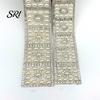 10mm Faux Pearl Trim Rhinestone Ribbon 1 Yard Self Adhesive Decorative Strip Elegant Applique White Accent for Clothing Shoes Phone DIY Crafts 30mm