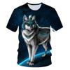 Kids Animal Wolf T Shirt for Boys Summer Autumn Children's Wolf Clothes Short Sleeved Breathable Cartoon Print Cool Wolf Tops