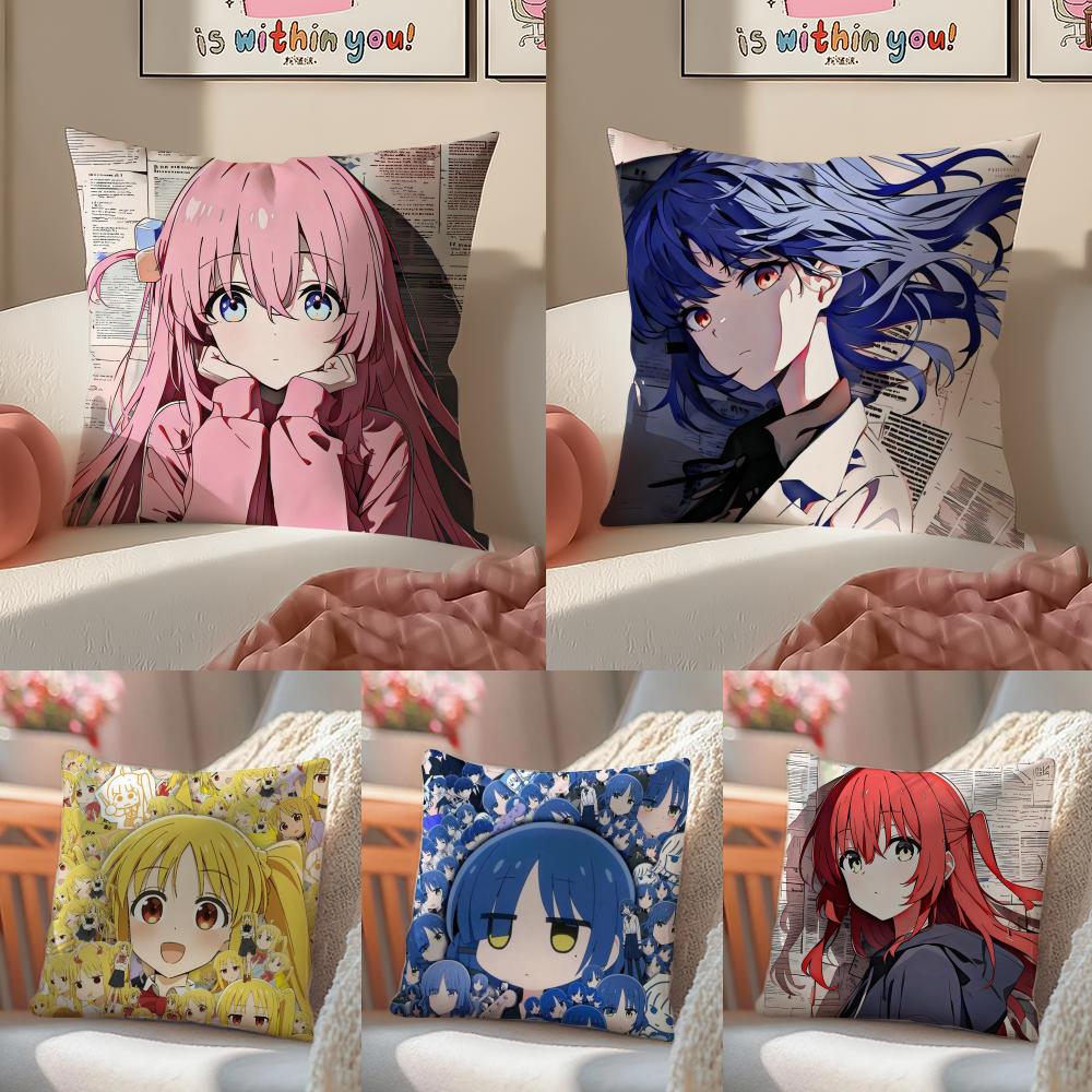 Anime BBocchi The Rock Cushion Cover Linen Minimalist Cover Soft Decor for Sofa Home Room