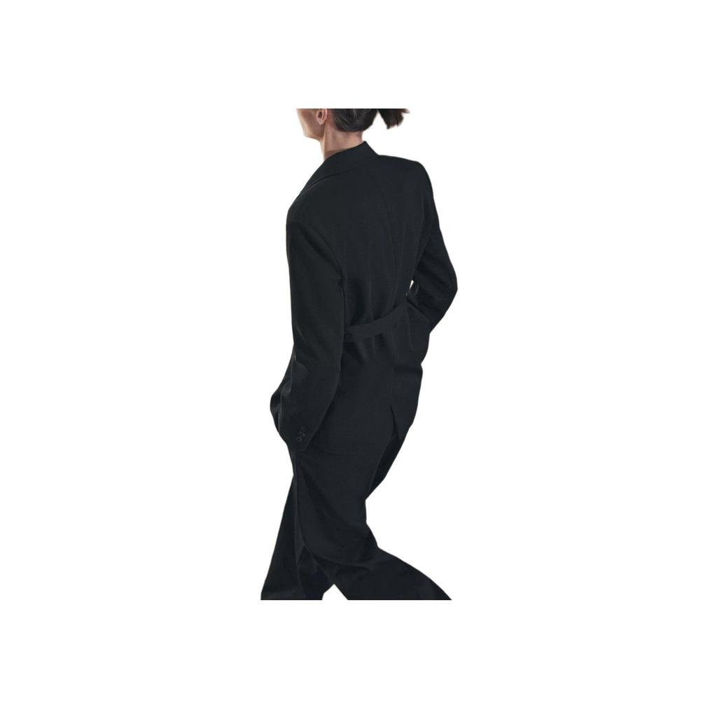 Zara Коллекция Zw Series, однобортный пиджак свободного покроя с поясом, женские пиджаки, черный цвет 3811242-800
