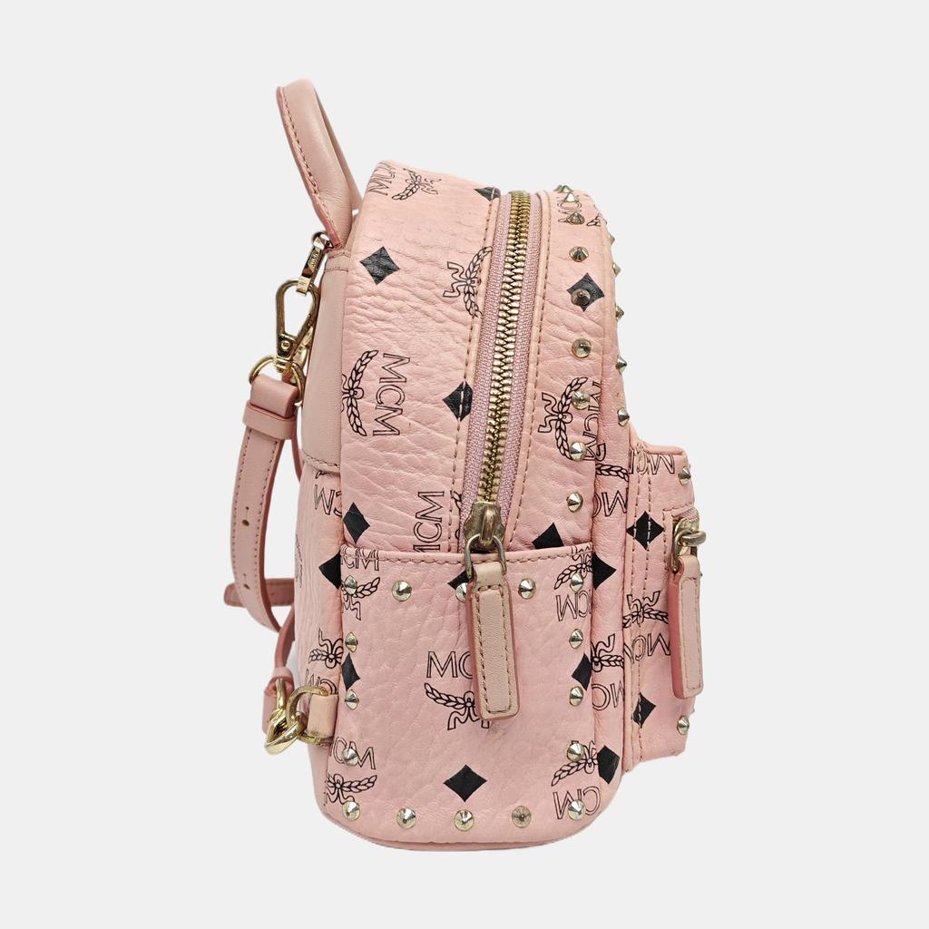 [Pre-Owned] Studded Monogram Coated Canvas And Faux Leather Backpack Small - Fair #IQDF3N