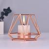 Polygonal Geometry Iron Candlestick Handicraft Simple Aromatherapy Candle Base Metal Ornaments Candlestick Container Hogar