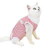 Pet Neutering Suit Colorful Striped Cat Sterilization Surgery Suit Fastener Tape Closure Dog Recovery Suit Pet Supply