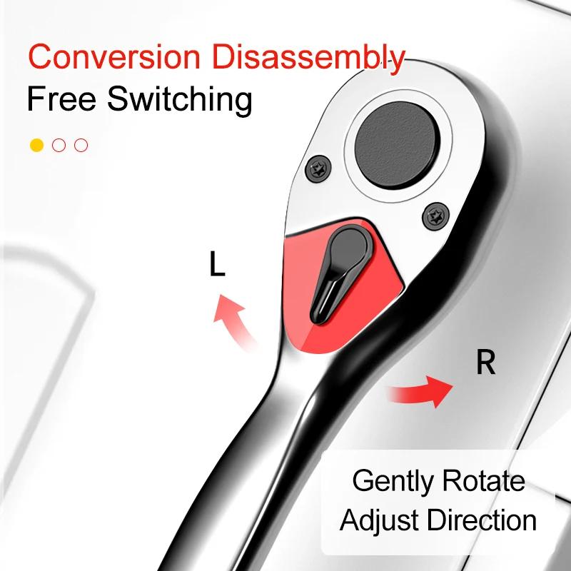 72 зуба телескопический торцевой ключ гаечный ключ с храповым механизмом может регулироваться на 90 градусов лесов гаечный ключ с храповым механизмом 1/4 1/2 3/8