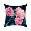 Square Floral Print Cushion Cover Rose Pattern Pillowcase Home Living Room Seat Room Decoration Pillowcase