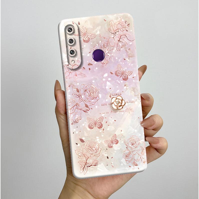 Чехол для Huawei Y6p MED-LX9 Красивые Бабочки Цветы Coque Мягкий Жидкий Силикон Чехол для Телефона Для Huawei Y7p Y 6p 2020 Задняя Крышка