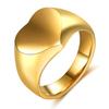 Trendy Stainless Steel Heart Ring Unique Love Casting Design Fashion Jewelry for Women