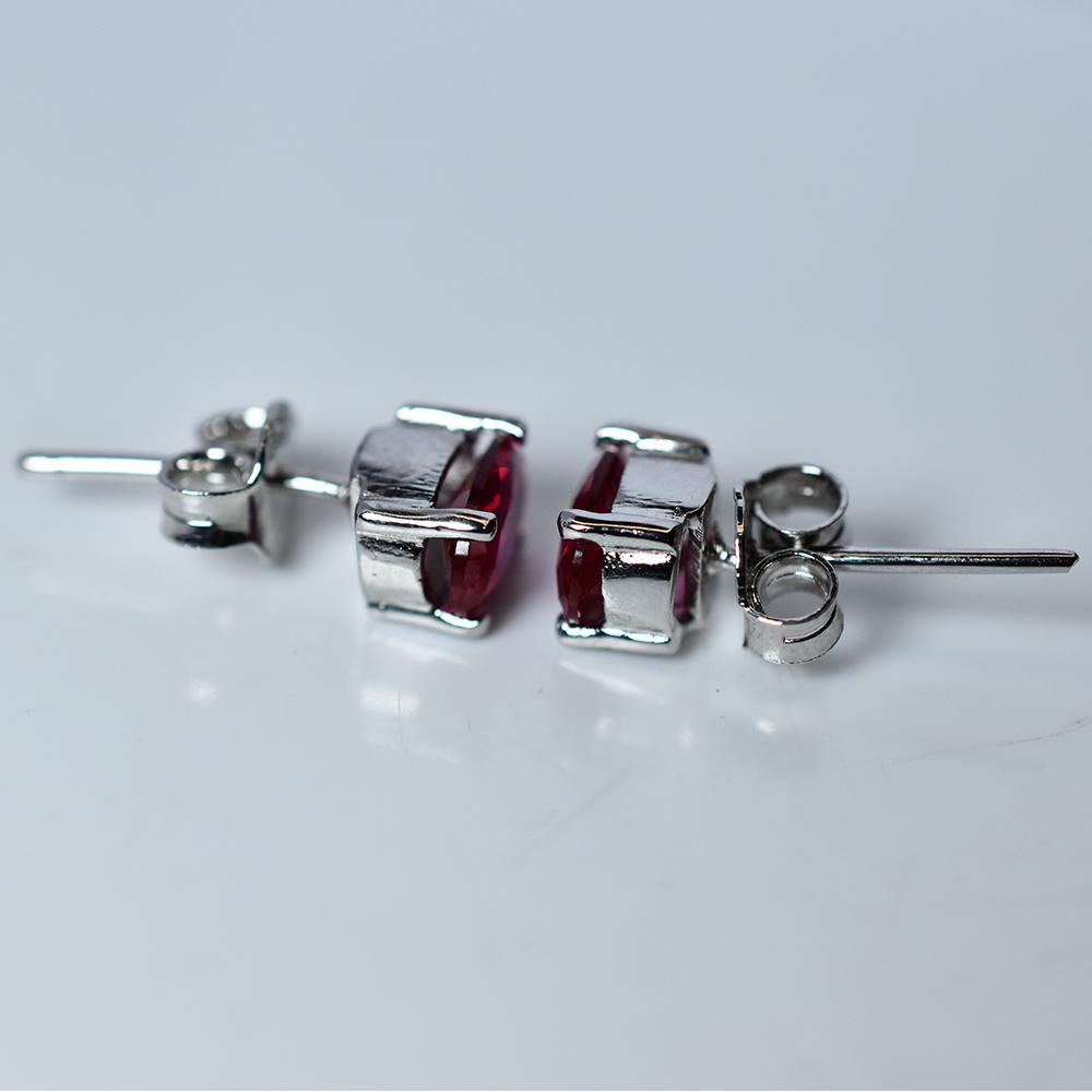 Natural Pink Ruby Oval Cut Flawless Gemstone Earrings 6x4 mm