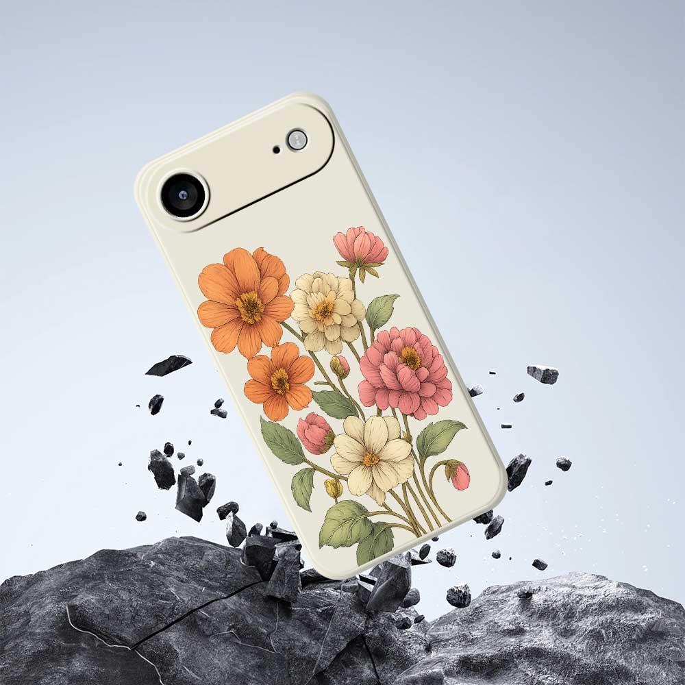 Для iPhone 17 Air Case Чехол для телефона с принтом красивых цветов, ТПУ с прямыми краями, задняя крышка