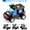 City Police Series Blocks 8 In 1 Vehicle Car Helicopter Police Station Building Blocks DIY Bricks