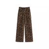 Leopard Print Wide-leg Pants Women's Spring and Autumn New Casual High-waisted Straight-leg Pants