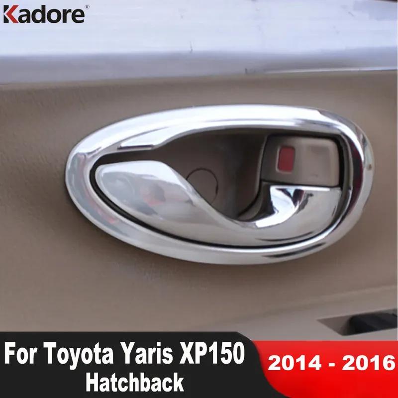 For Toyota Yaris XP150 Hatchback 2014 2015 2016 Chrome Car ide Inner Door Handle Bowl Cover Trim Interior Molding Accessories