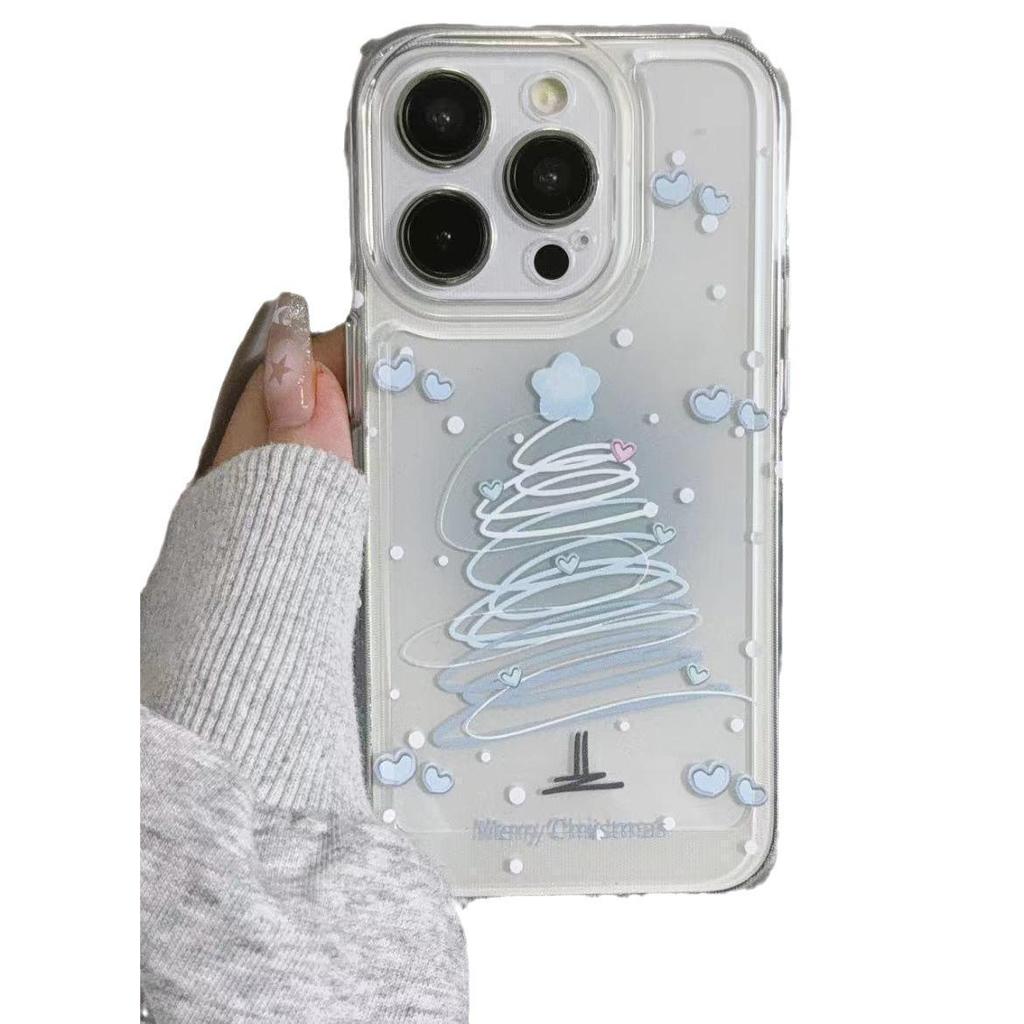 «Красочный мягкий чехол с изображением ретро-елочки для iPhone 11/12/13/14/16PROMAX»