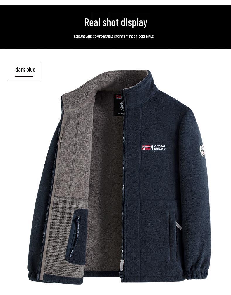 Высококачественная утолщенная норвежская зимняя куртка из флиса и хлопка с вышивкой и воротником-стойкой