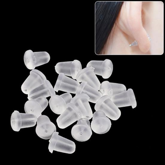100Pcs Clear Soft Plastic Earrings Back Пробки Earnuts Безопасный инструмент