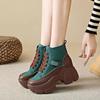 Women Winter Thick Soled New Boots Outdoor Casual Lace Up Shoes Fashion Walking Short Barrel Boot Comfortable Female Shoe Botas