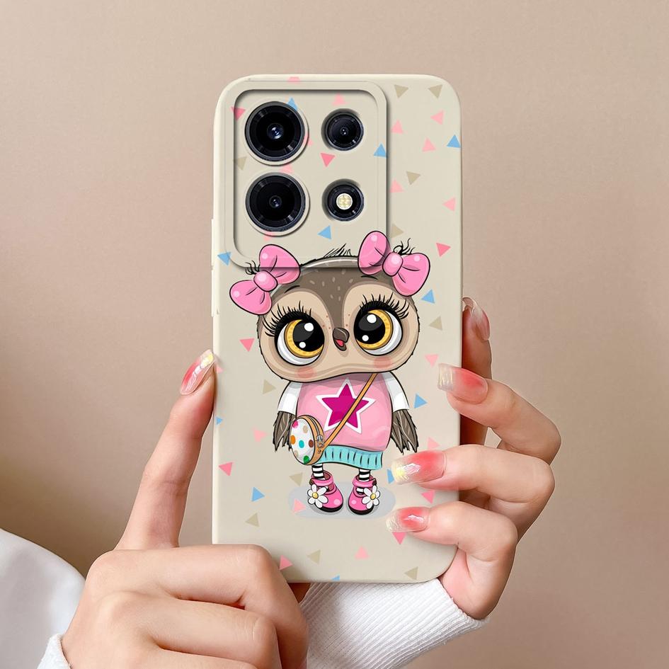 Phone Case For Infinix Smart 7 Plus Note 30 4G 5G Hot 30 Itel S23+ P40+ Tecno Spark 10 Pro Cover Cute Cat Matte Soft Liquid Silicone Shockproof Bumper
