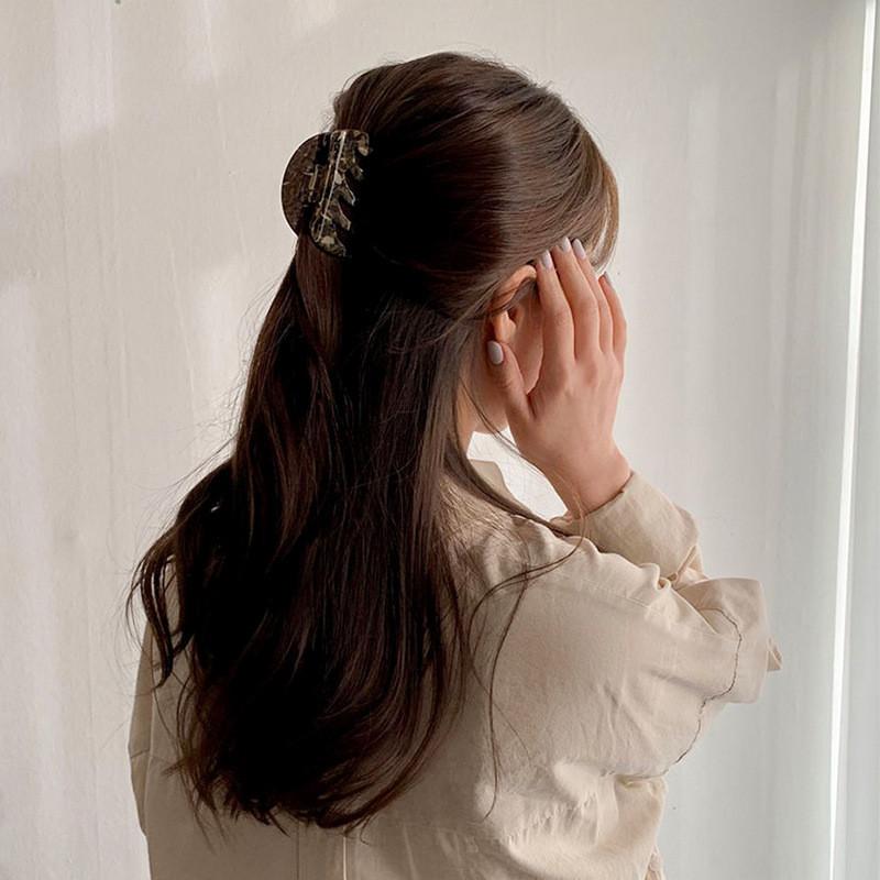 Большая овальная заколка-краб для волос с коровьим принтом 8 см для женщин, стильный ретро-дизайн