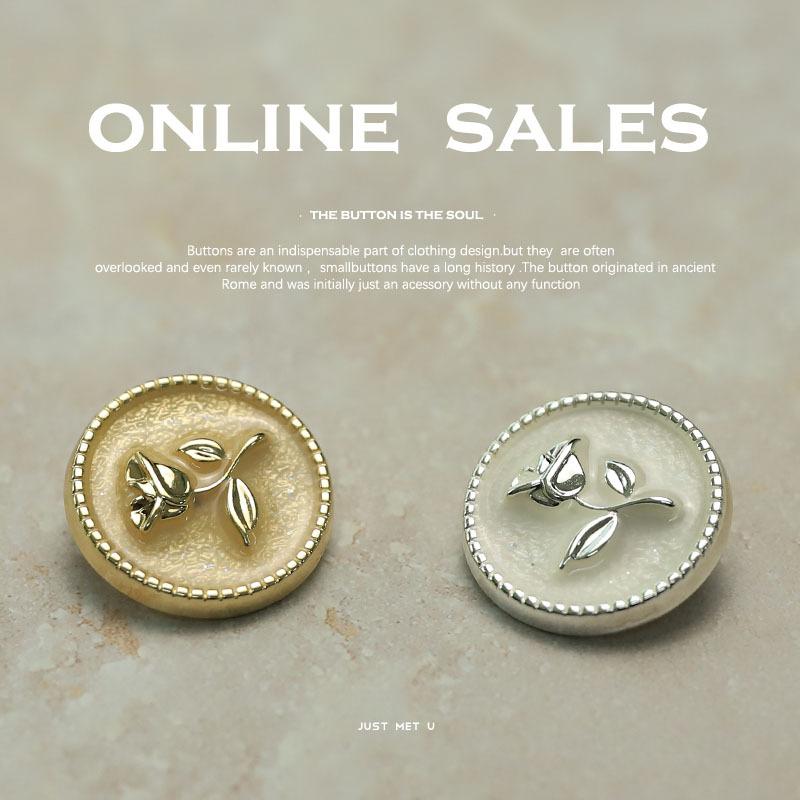 10 шт./Лот Металлические пуговицы для украшения в виде цветов для рукоделия, женской одежды, товаров для DIY-поделок, швейных аксессуаров, швейных материалов