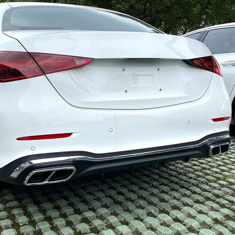 For Mercedes Benz C Class W206 C200 C220 C260 C300 2022+ ABS Car Accessories Muffler Exhaust Pipe Tail Throat Cover Trim