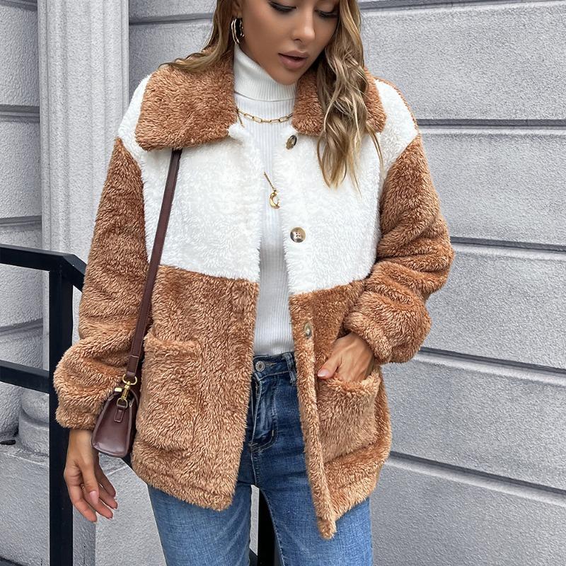 Осень-зима двухсторонние плюшевые короткие куртки однобортный кардиган куртка топ для женщин