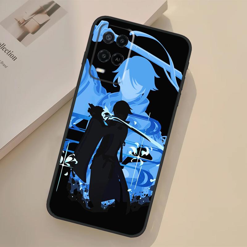 Чехол Genshin Impact Kamisato Ayato для Oppo A76 A96 A16 A17 A18 A60 A80 A40 A38 A58 A78 A98 A94 A74 A54 A15 A57 A77 A5 Pro