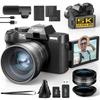 NBD 5K 48MP Digital Camera and App 16x Zoom SLR Camera with Flip Screen Image Stabilization Macro Lens Webcam Function [Wi-Fi Control] 180°