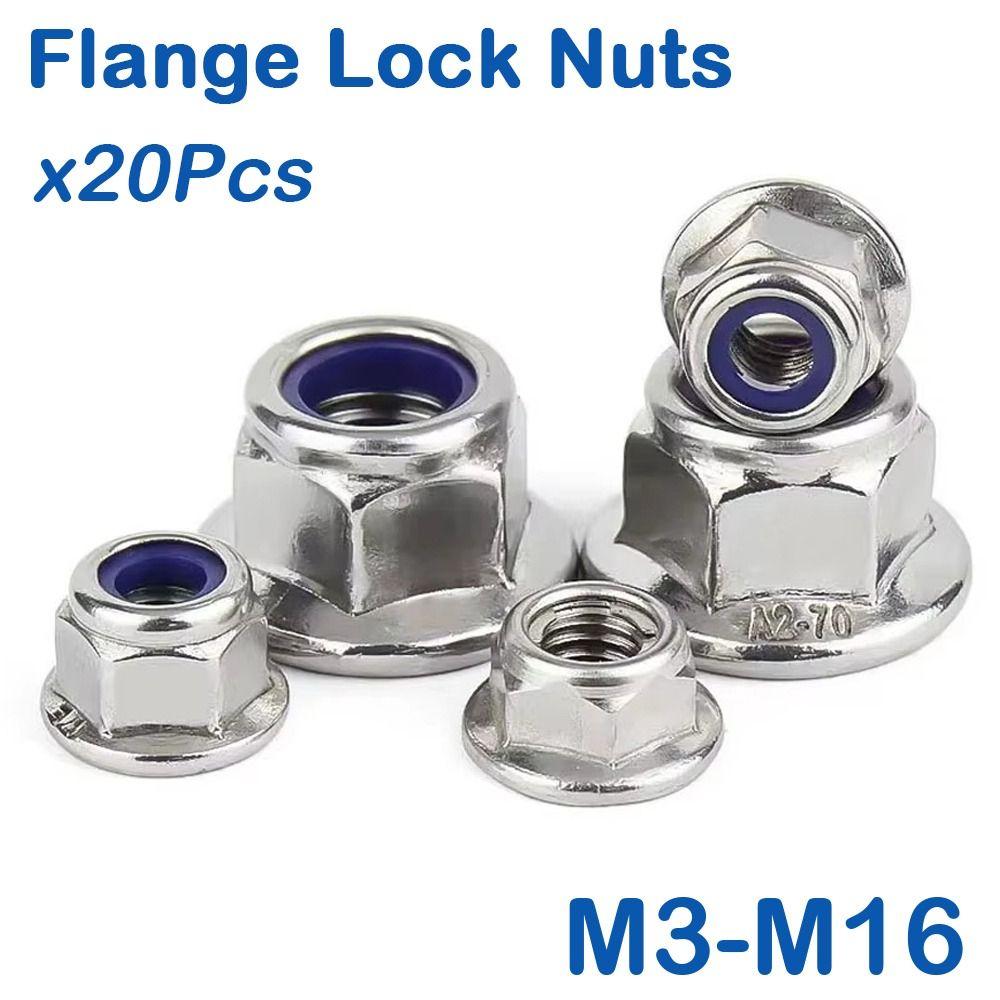 Anti Loose Hex Flanged Nuts Nylon Insert Nylon Lock Nuts New Fastener Nuts GB Standard