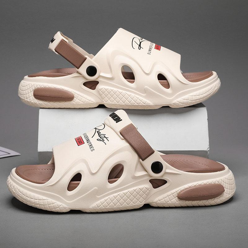 Сандалии, пляжная обувь, мужские тапочки, мягкие и удобные, с толстой подошвой, износостойкие, для использования в помещении и на улице, для ванной комнаты, унисекс, мода