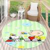 Cute Peanuts Snoopy Round Rug Anti-Skid Floor Carpet for Living Room Bedroom Children Room Home Decoration